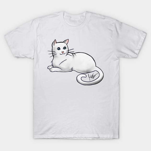 Cat - American Shorthair - White T-Shirt by Jen's Dogs Custom Gifts and Designs